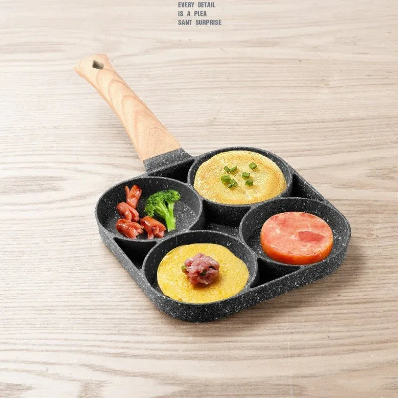 Four-Hole Egg Frying Pan Medical Stone Non-Stick Pan Home Breakfast Mini Frying Pan
