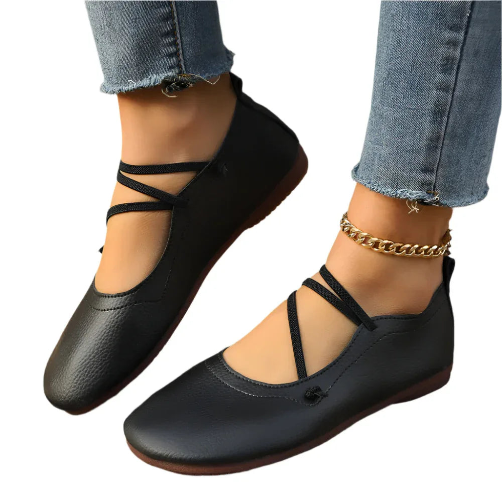 Fashion Square Toe Flats Shoes Shallow Slip-On Loafers Casual Cozy Shoes