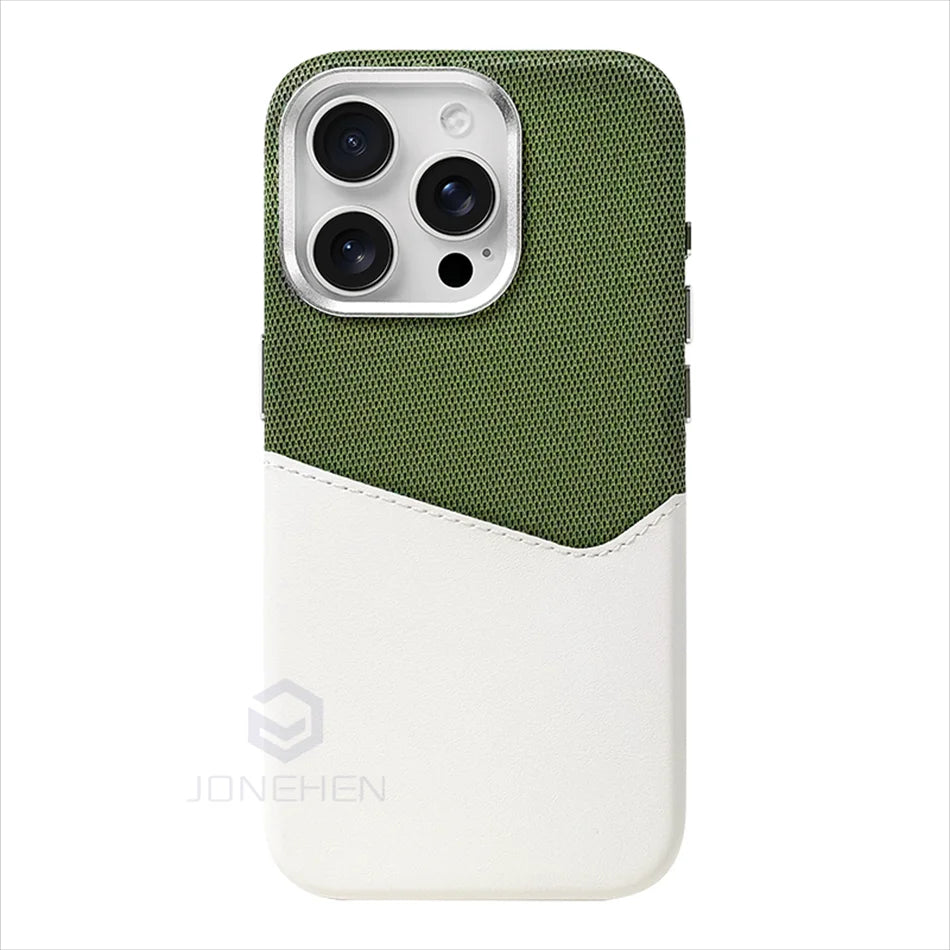 Magnetische Lederhülle mit Kartenhalter für iPhone
