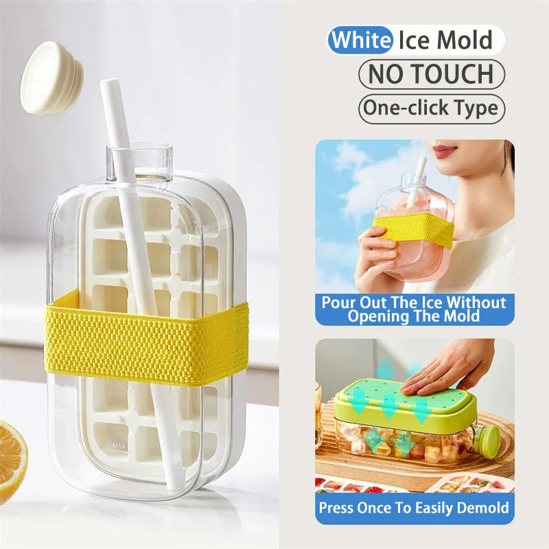 Ice Cube Tray With Straw
