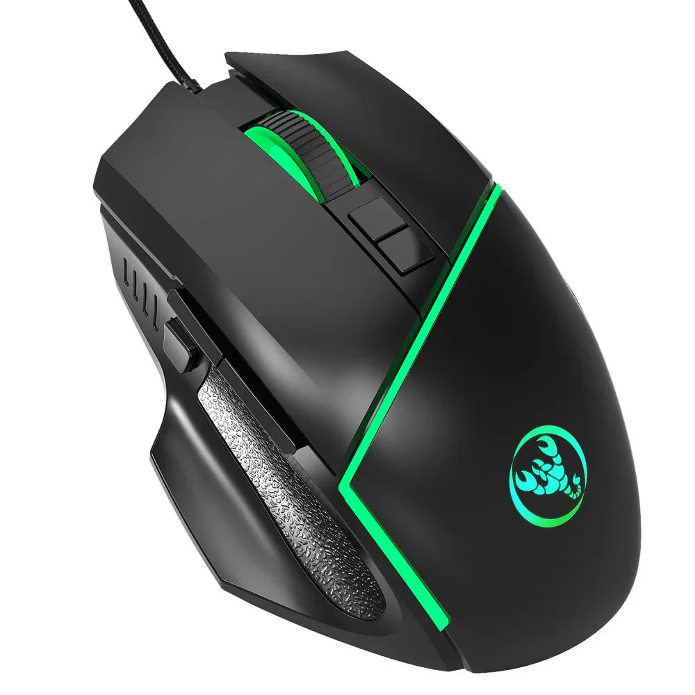 Wired 6400DPI Adjustable Multi-Colored Gaming Computer Mouse