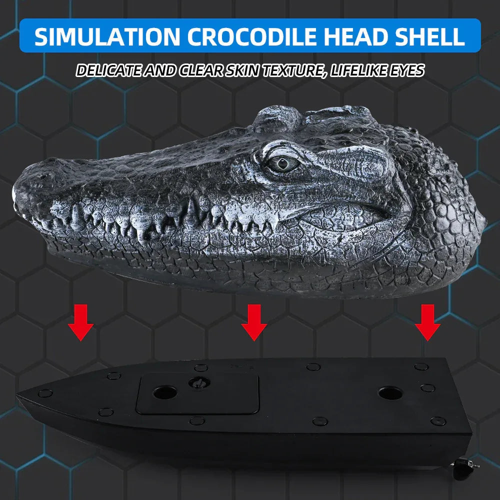Simulated Crocodile Head Remote-Controlled Water Boat Toy
