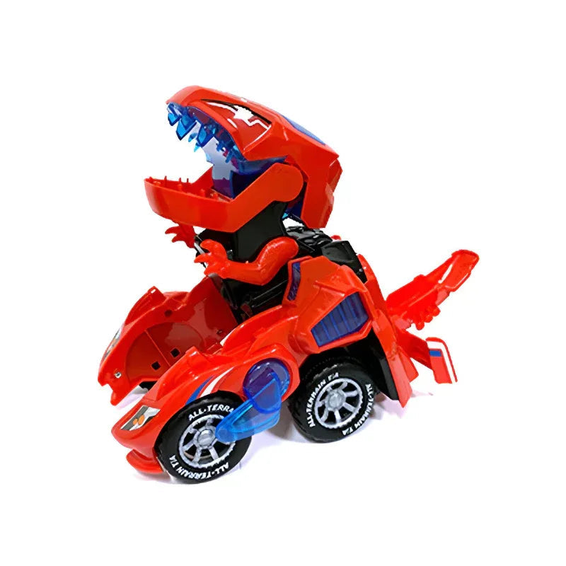 Children's Transforming Dinosaur Robot Car Toys With LED Lights For Kids