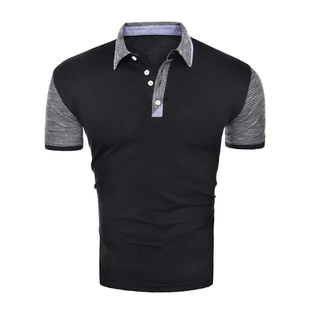 Fashion Men's Short Sleeve Buttoned Polo Shirt