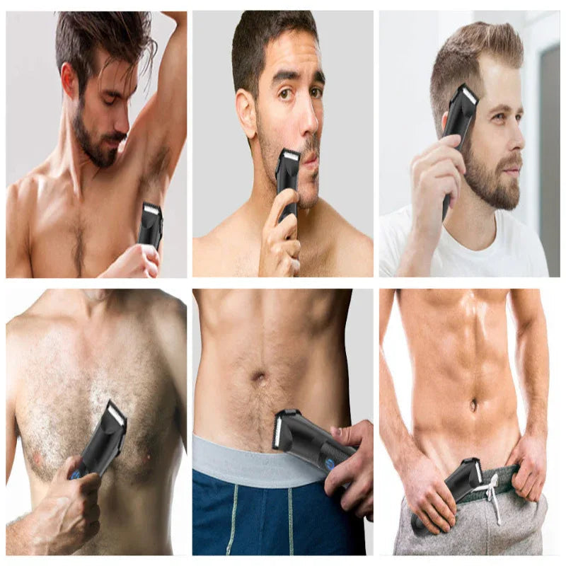 Versatile Waterproof Electric Groin Pubic Hair Beard Trimmer Shaver