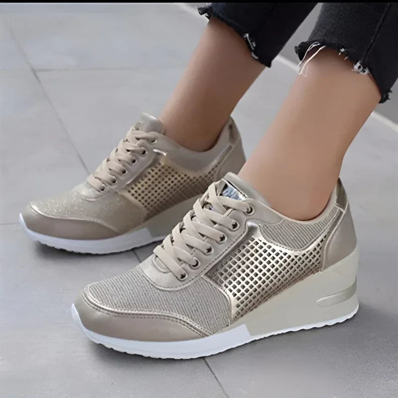 Lacing Sneakers With Platform Heels Shoes For Women