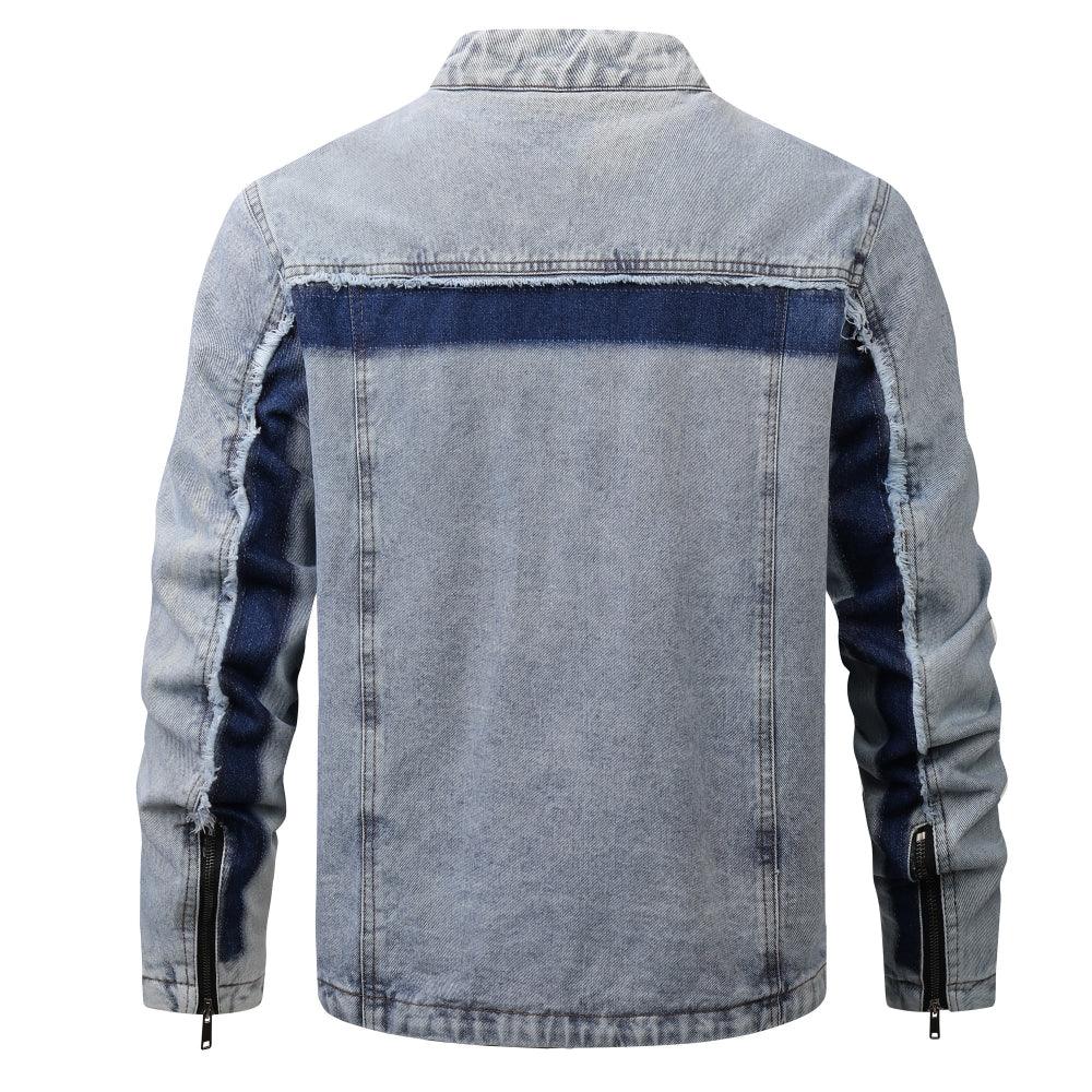 Men's Retro Denim Patchwork Jacket