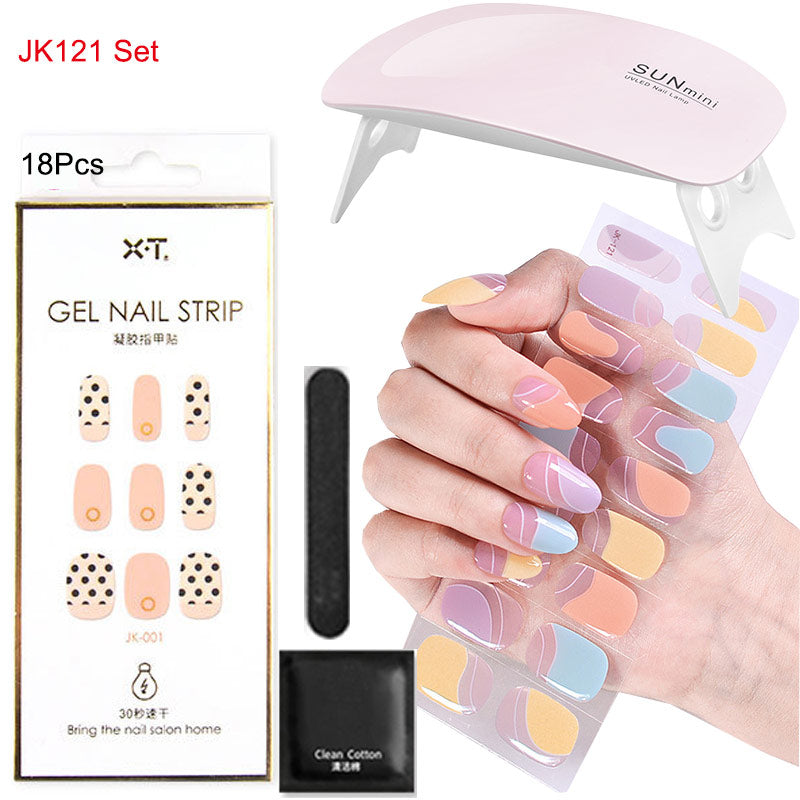 Gel-Nagelfolien mit UV-Lampen-Set