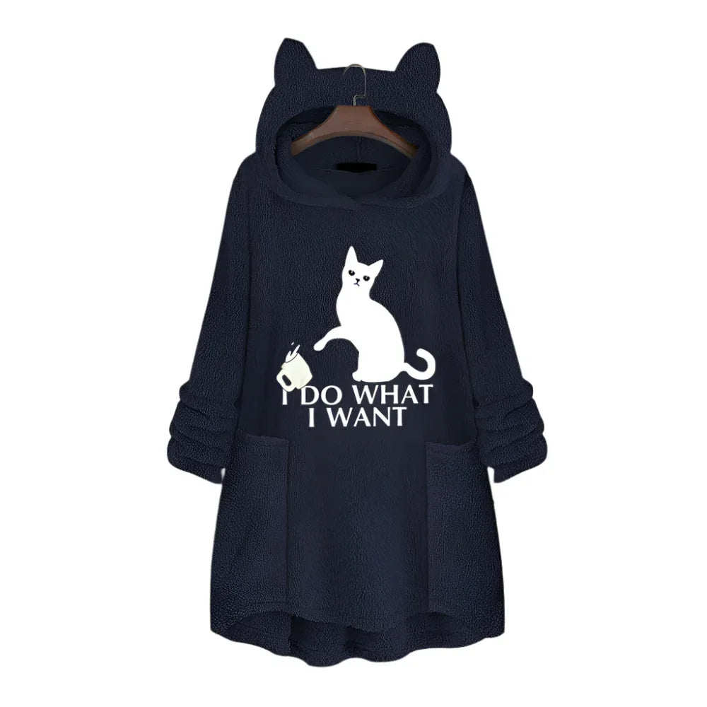 Women's Long Cat Hoodies