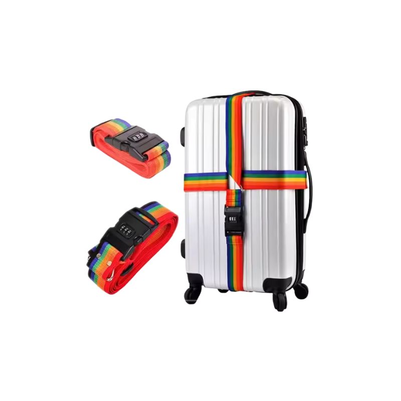 Bagagerem med kombinationslås, justerbar, rainbow