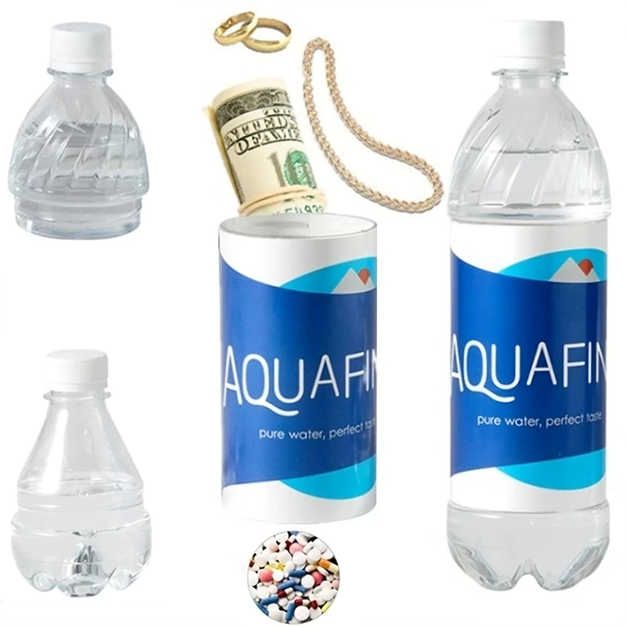 Wasserflasche mit verstecktem Staufach