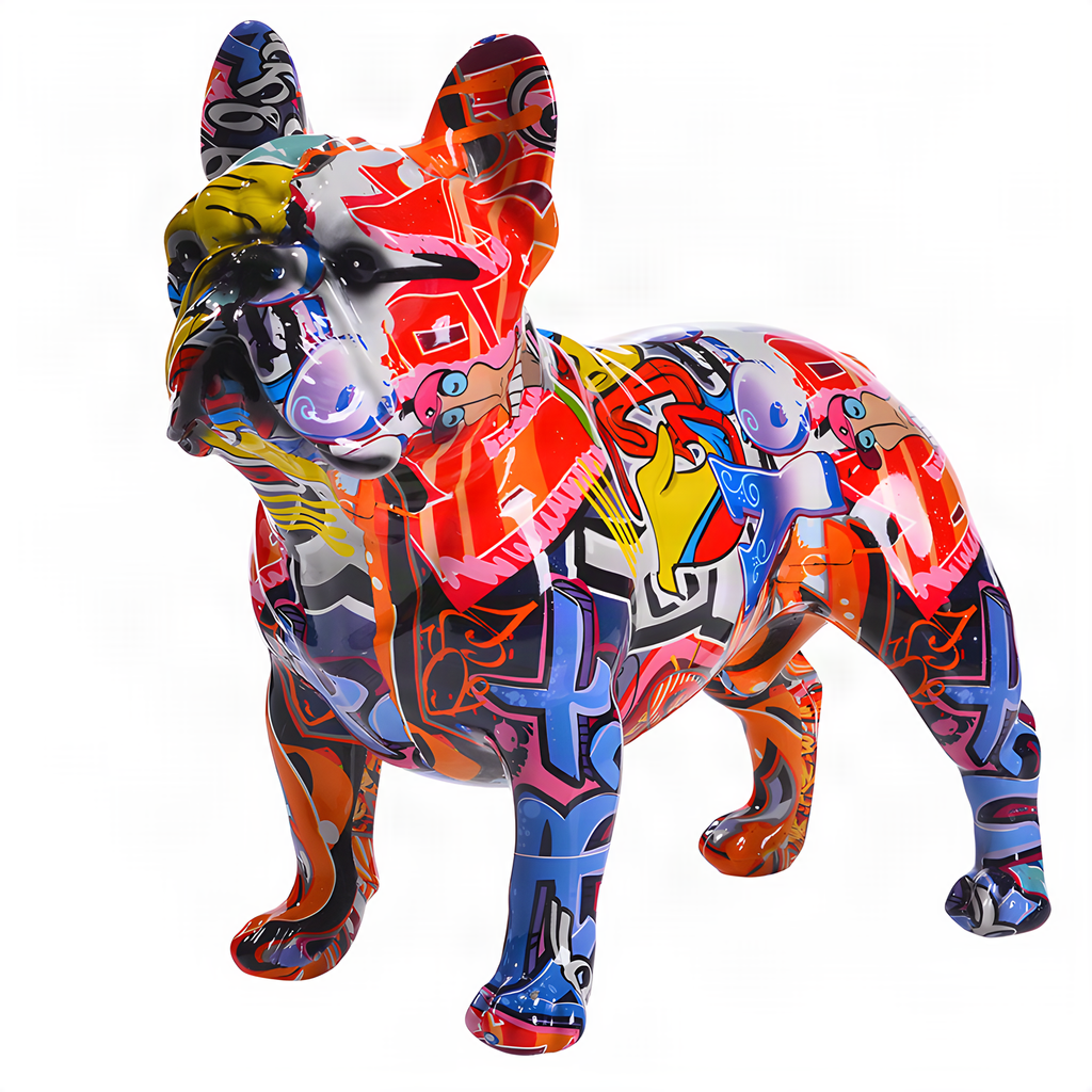 Paint-Splash Bulldog Figurine