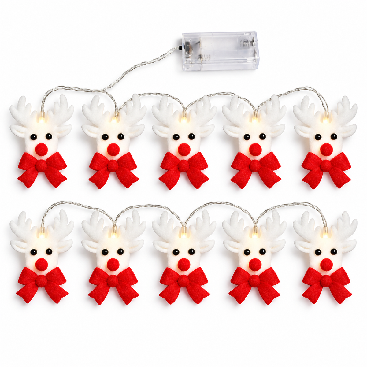 Snowman and Reindeer Christmas String Lights