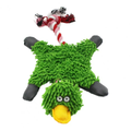 Green Chenille Duck Dog Toy with Rope Tail
