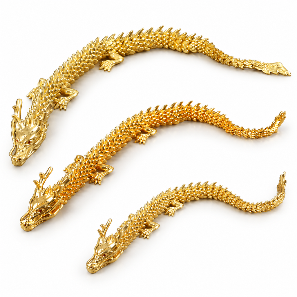 Articulated Metal Dragon Desk Figurines