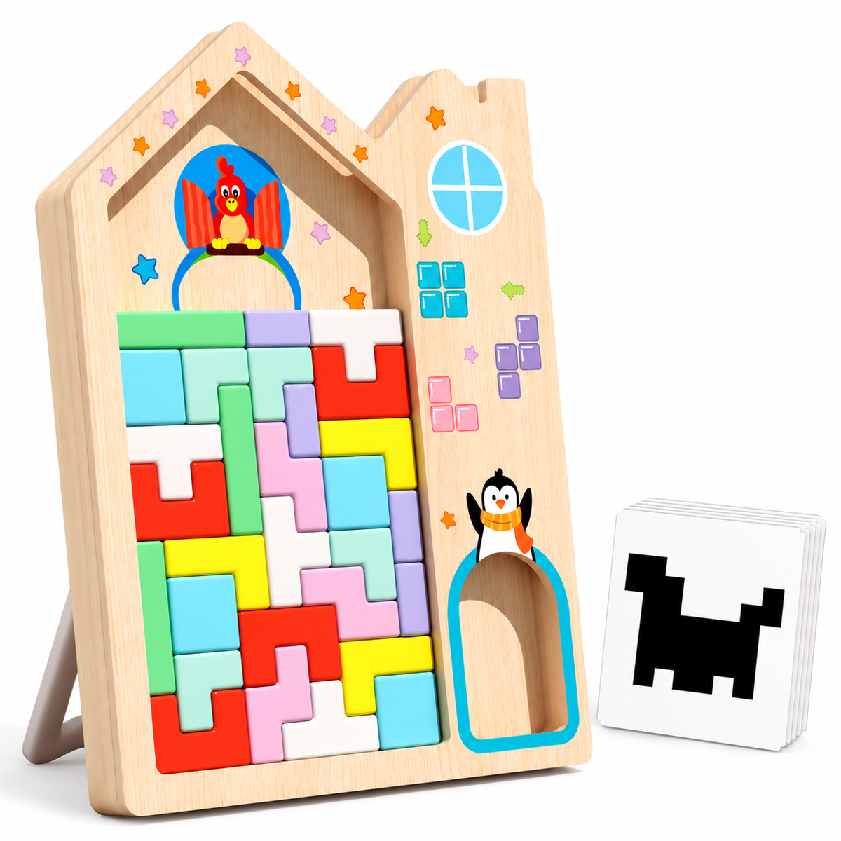 Penguin Wooden Block Puzzle Board