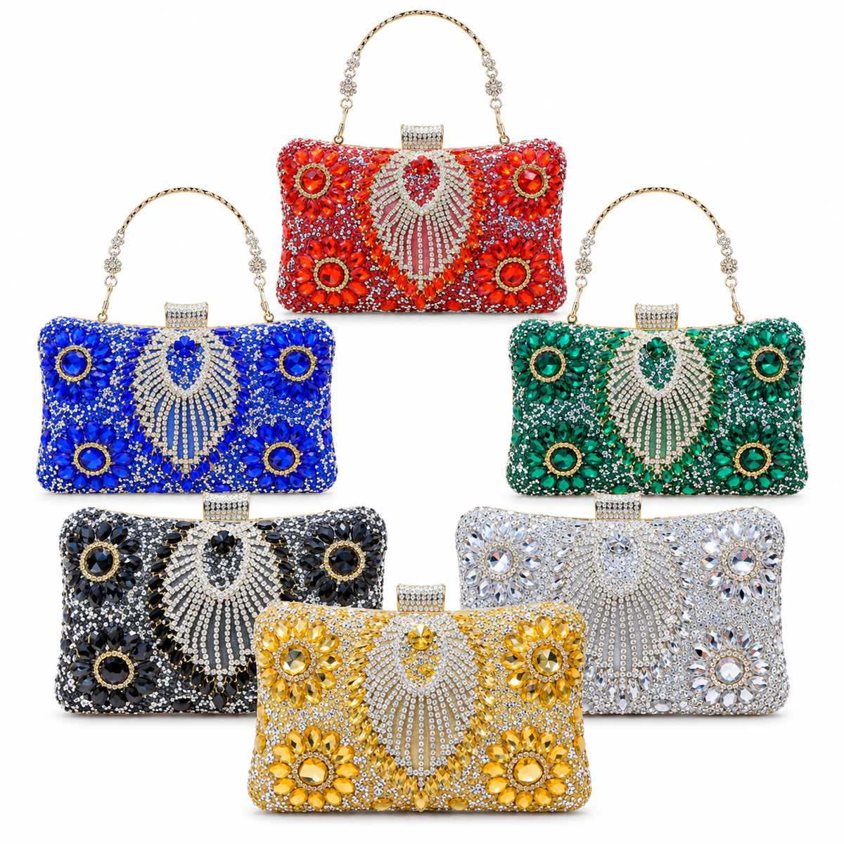 Floral Rhinestone Clutch
