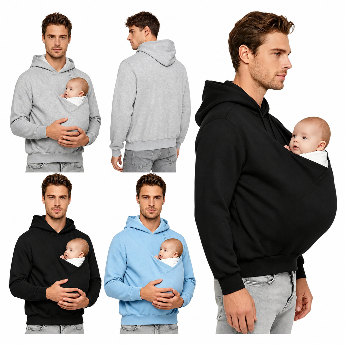 Men's Baby Pouch Hoodie