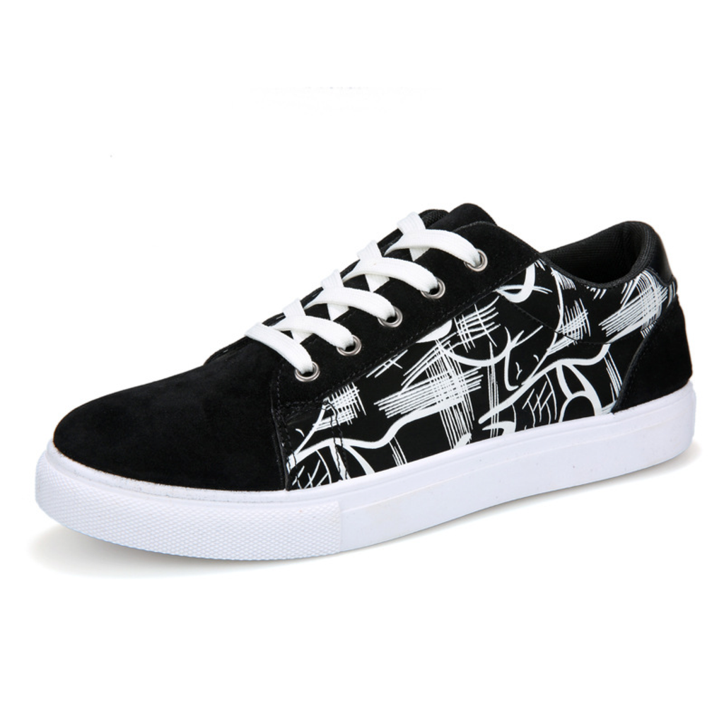 Abstract-Print Low-Top Sneakers