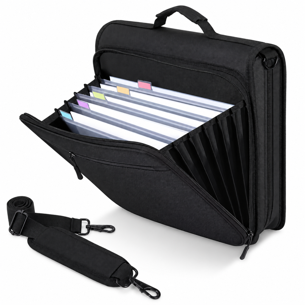 Multi-Compartment Oxford Document Bag