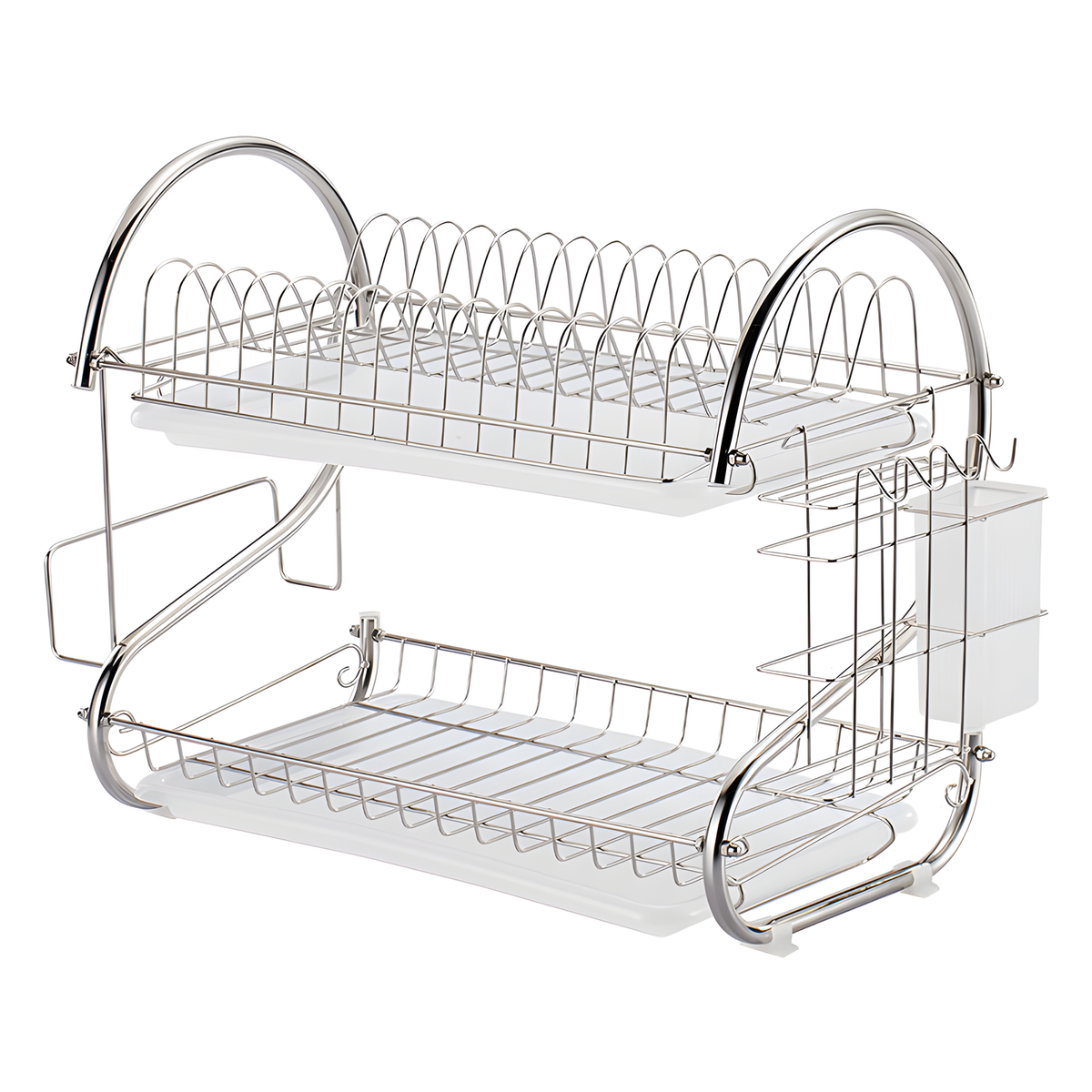 Tiered Dish Rack with Side Holders