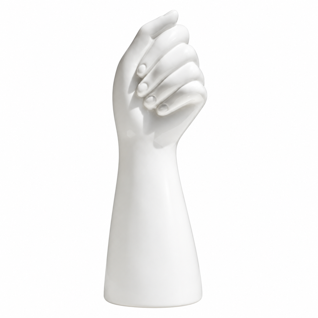 Hand-Shaped Ceramic Vase