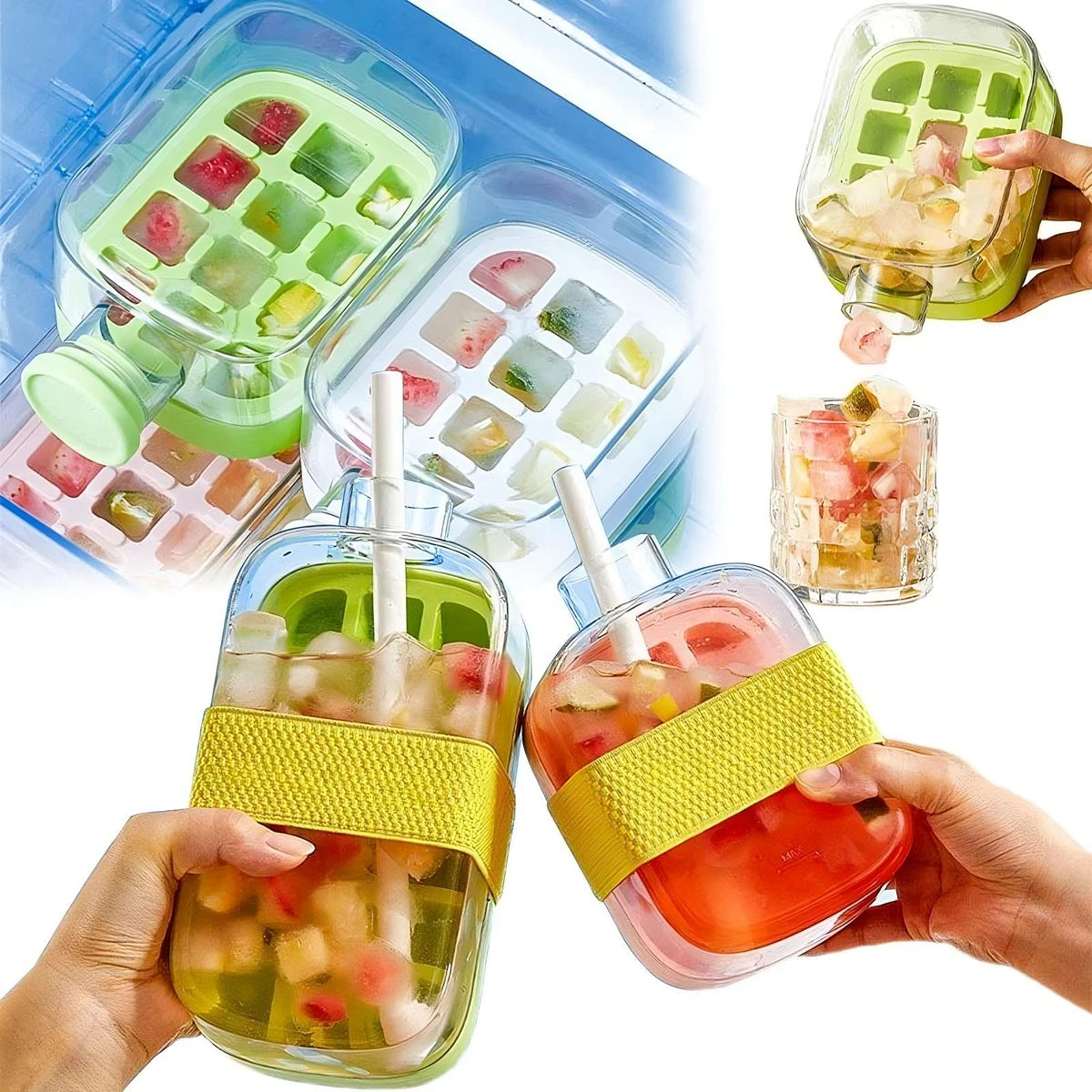 Ice Cube Tray With Straw
