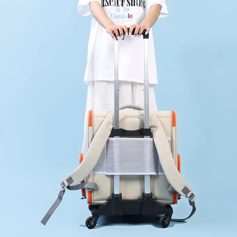 Pet Trolley Bag Panoramic Model Large Capacity Cat Dog Backpack