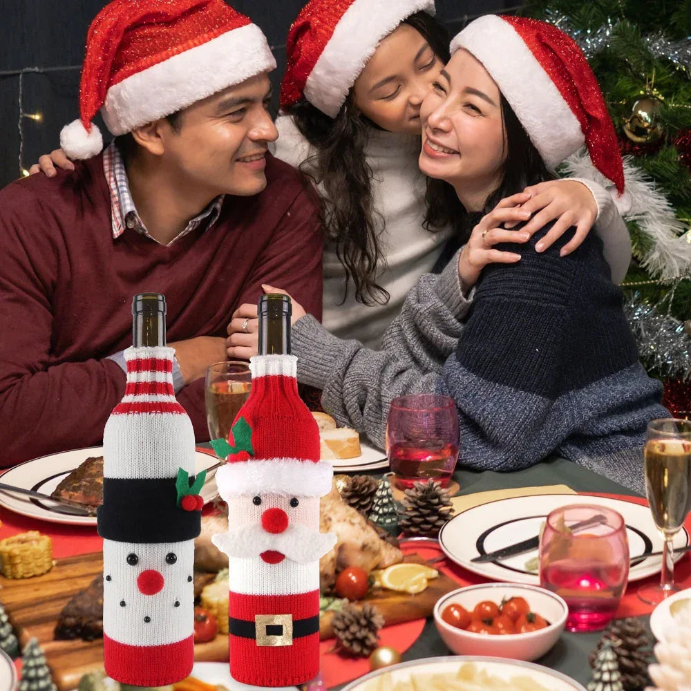 Home Fashion Simple Christmas Table Decorations Bottle Cover