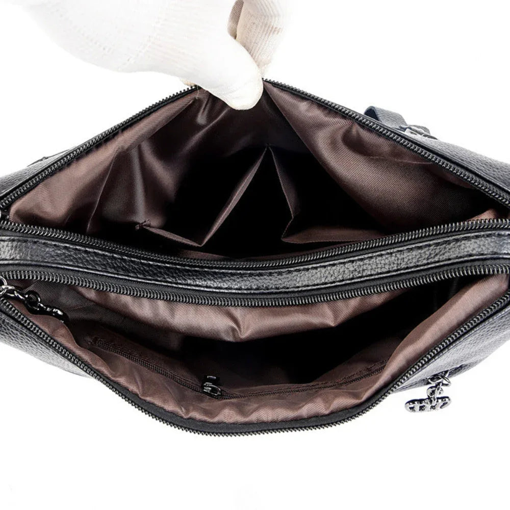 Genuine Leather Women's Simple Shoulder Messenger Handbag