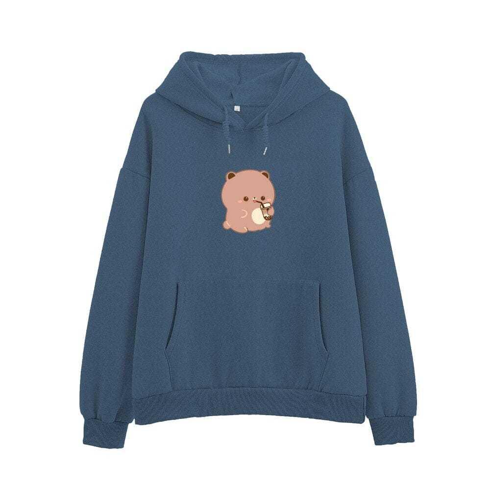 Simple Cartoon Printed Hoodie For Women