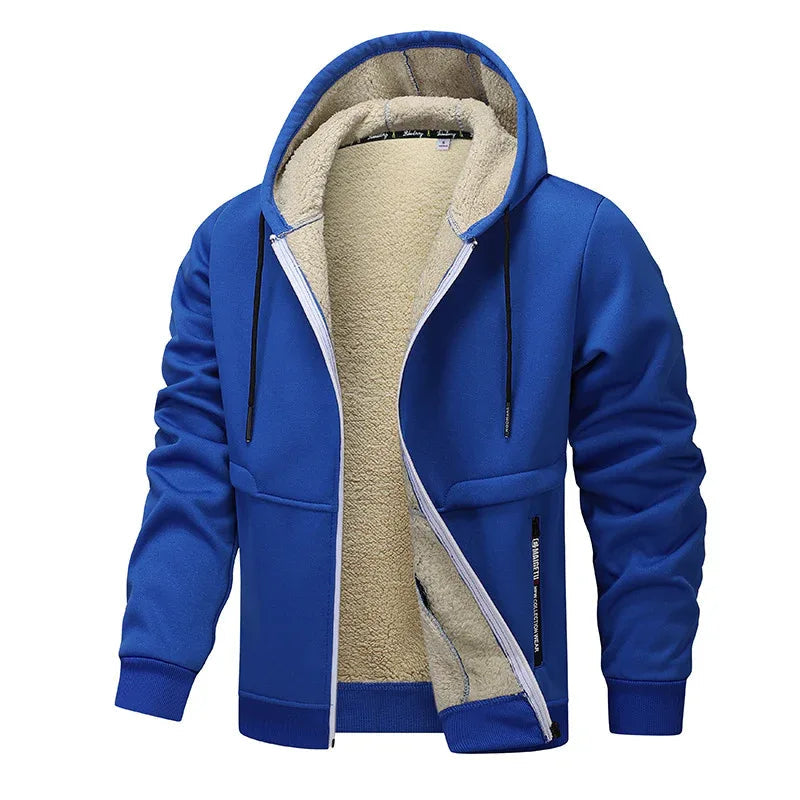 Winter Fleece Sweatshirt Casual Thick Warm Sherpa Lined Hoodie
