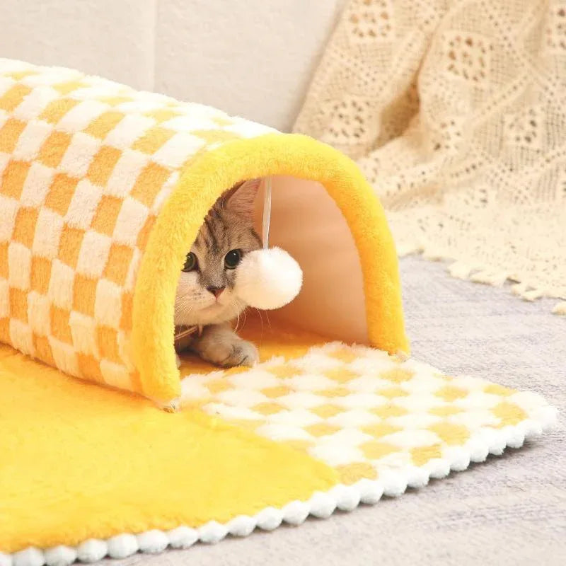 2 In 1 Pet Bed & Tunnel Cat Dog Toy