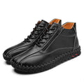 Autumn And Winter Mid-Top Men's Work Shoes With Side Zipper