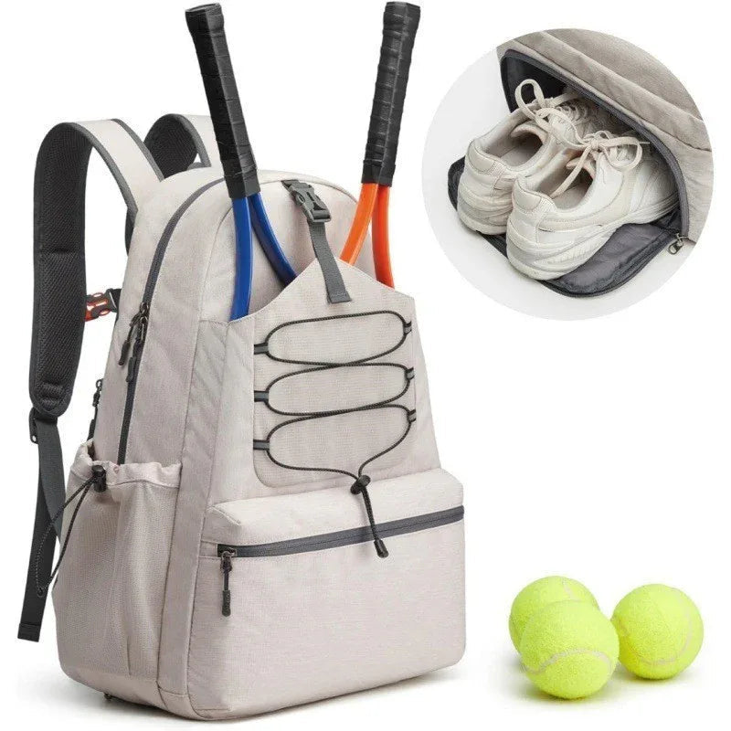 Men's And Women's Unisex Large Tennis Backpack With 4 Rackets Capacity And Shoes Compartment