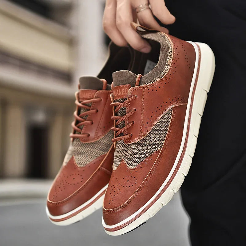 Men's British Style Casual Fashion Artificial Leather Shoes