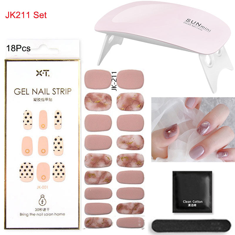 Gel-Nagelfolien mit UV-Lampen-Set