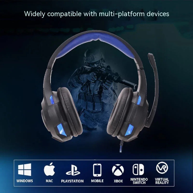 Light-Emitting Head-Mounted PS5 Gaming Headset