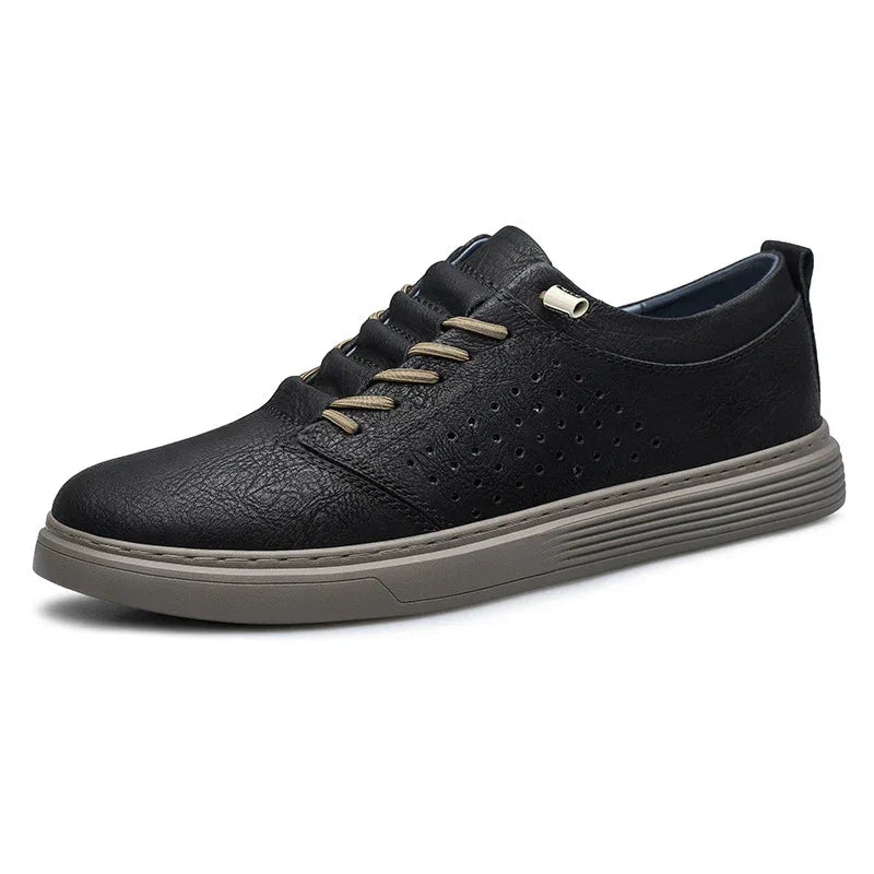 Hollow-Out Breathable Shoes Casual Spring And Summer Low-Top Cowhide Surface Fashion Sneakers