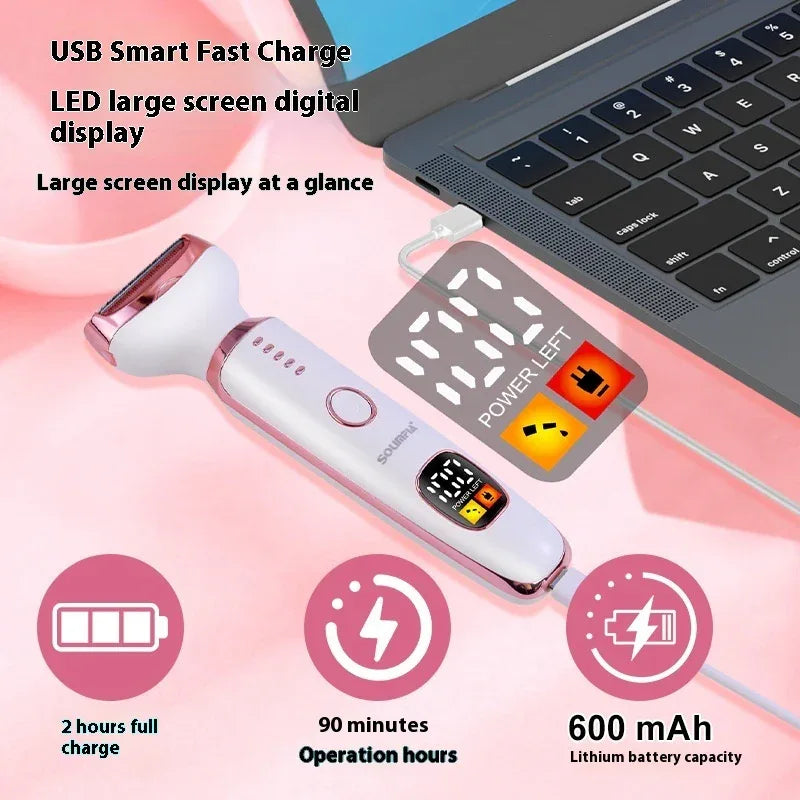 Five-In-One Lady Body Hair Shaver Women's Electric Private Part Hair Trimmer Device