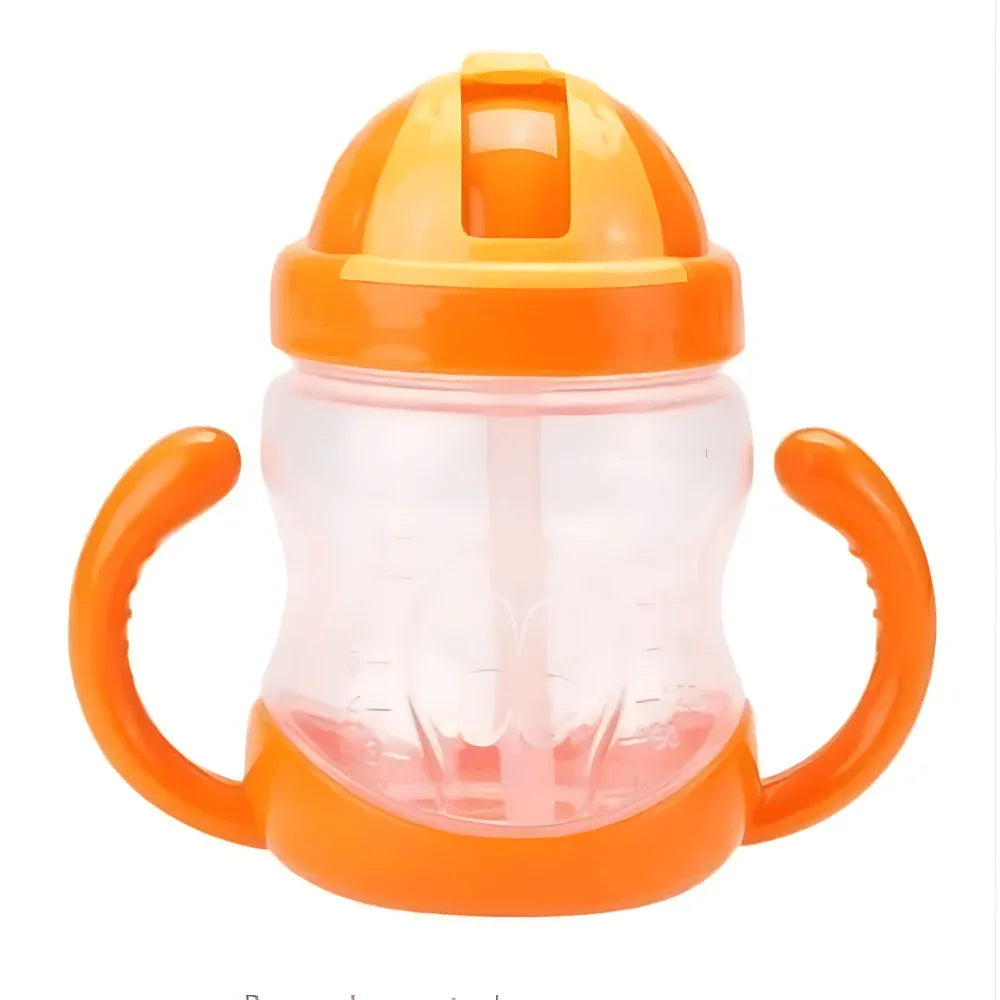 280ml Capacity Feeding Bottle With Handles & Straw