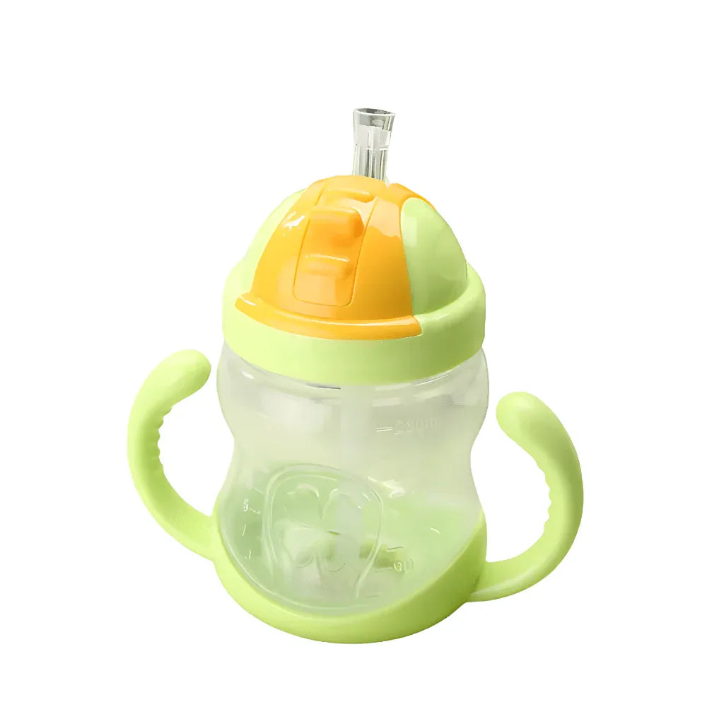 280ml Capacity Feeding Bottle With Handles & Straw