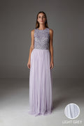 INES MAXI SKIRT LIGHT GRAY