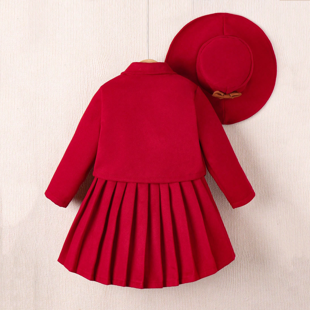 Girls Pleated Skirt and Jacket Set