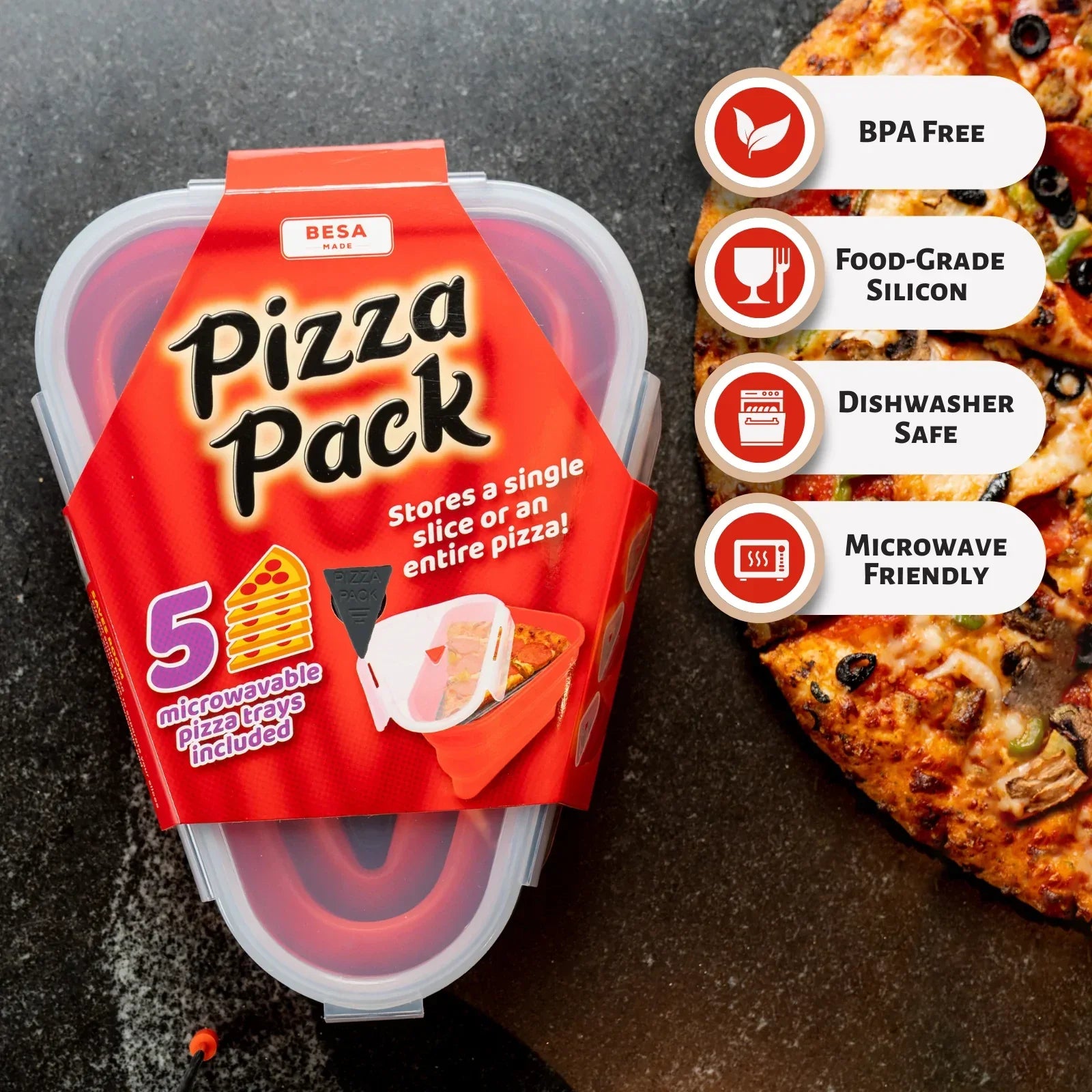 Wiederverwendbare Pizza-Verpackungsbox aus Silikon
