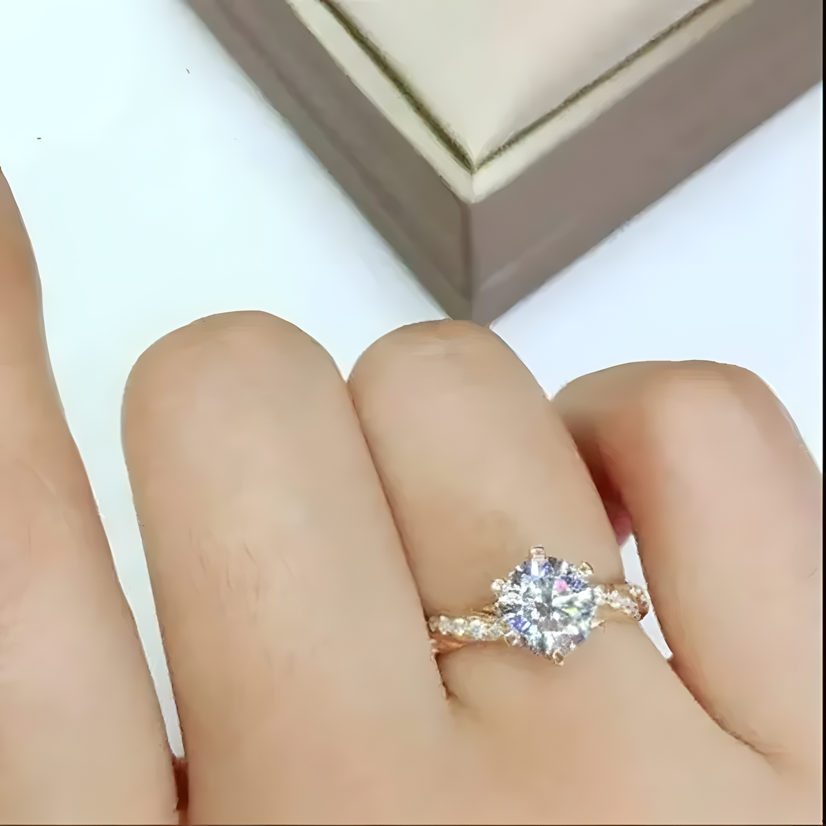 Twisted-Band Crystal Ring