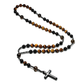 Stone Bead Cross Necklace