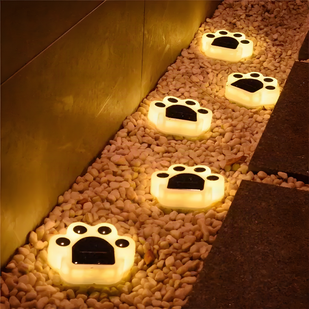 Solar Paw Print Garden Lights