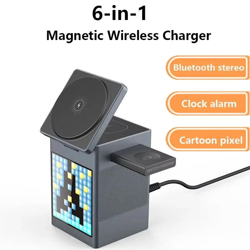 6-in-1 Magnetisches kabelloses Ladegerät &amp; Lautsprecher