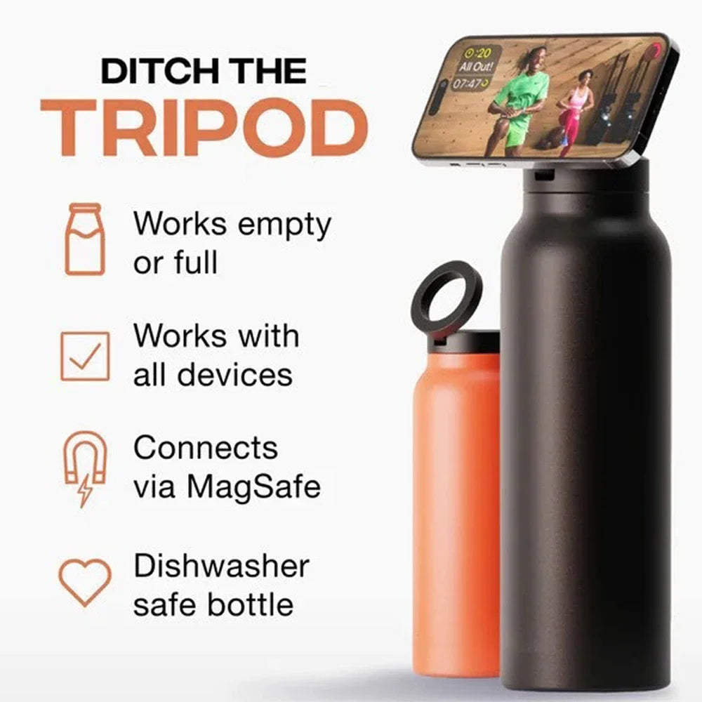 Wasserflasche mit MagSafe-Handyhalterung